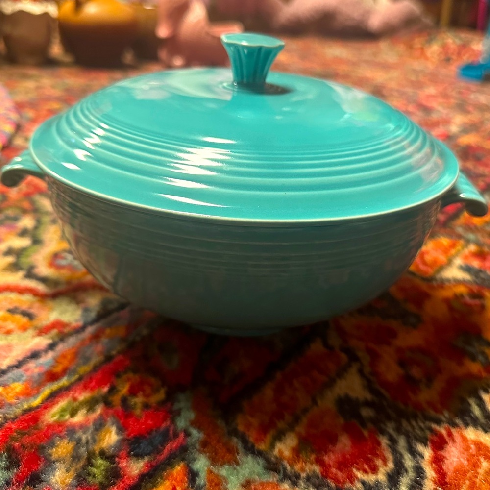 Fiesta Turquoise (Older) 1.25 Qt Round Covered Casserole